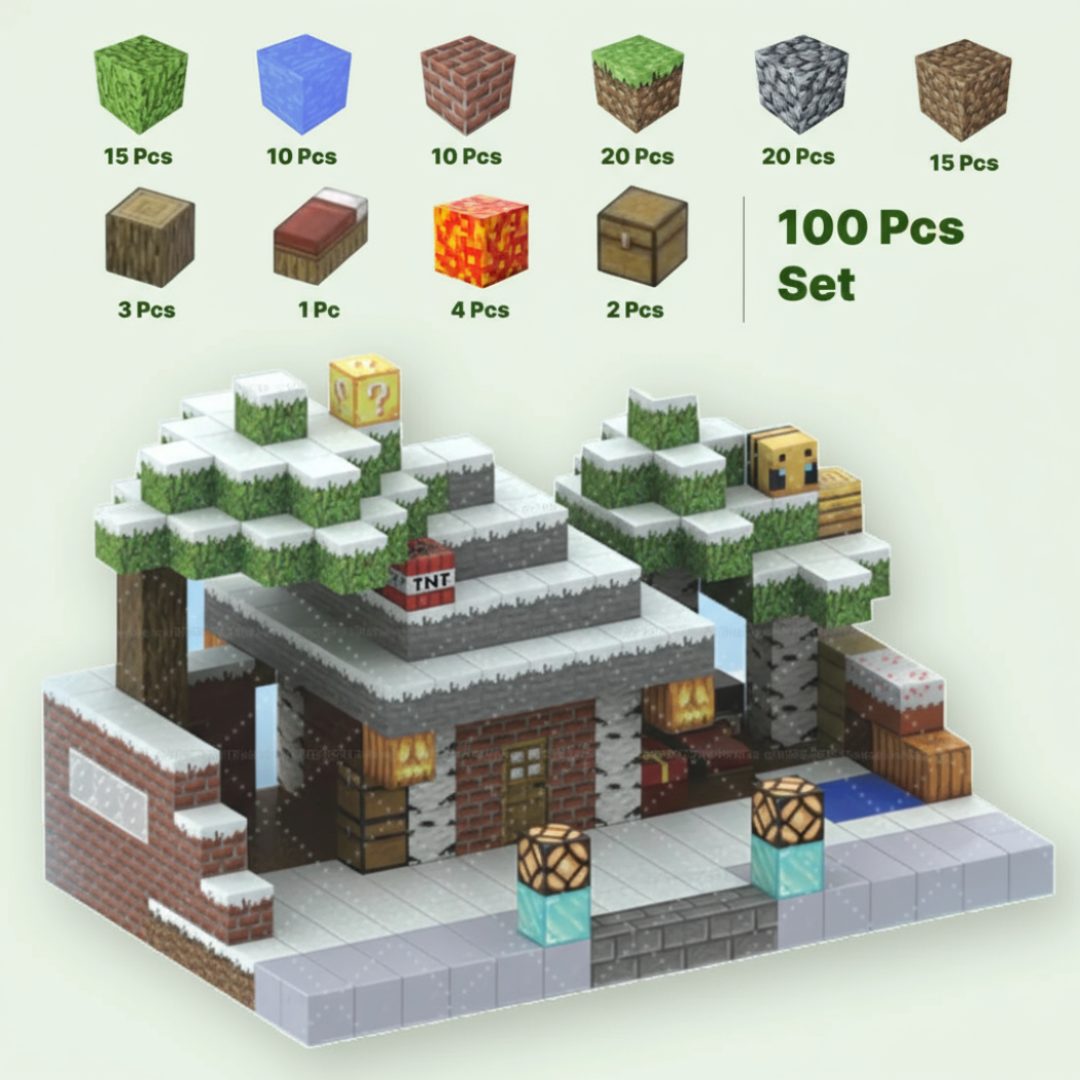 100 Pcs Set with #f5f6f1 background