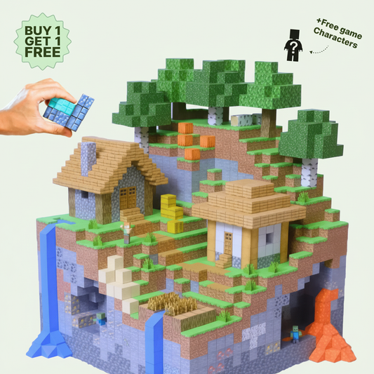 Minecraft scene with #f5f6f1 background